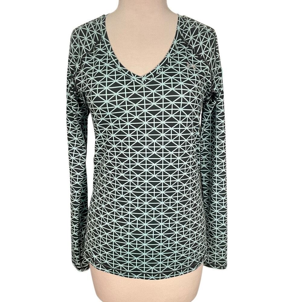 Under Armour HeatGear XS Fitted Athletic Top Long Sleeve Geometric Workout